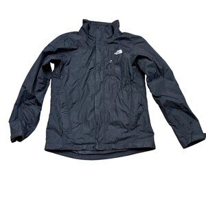 The North Face Men's Hyvent Rain Jacket M Black Zip Up Waterproof Windbreaker